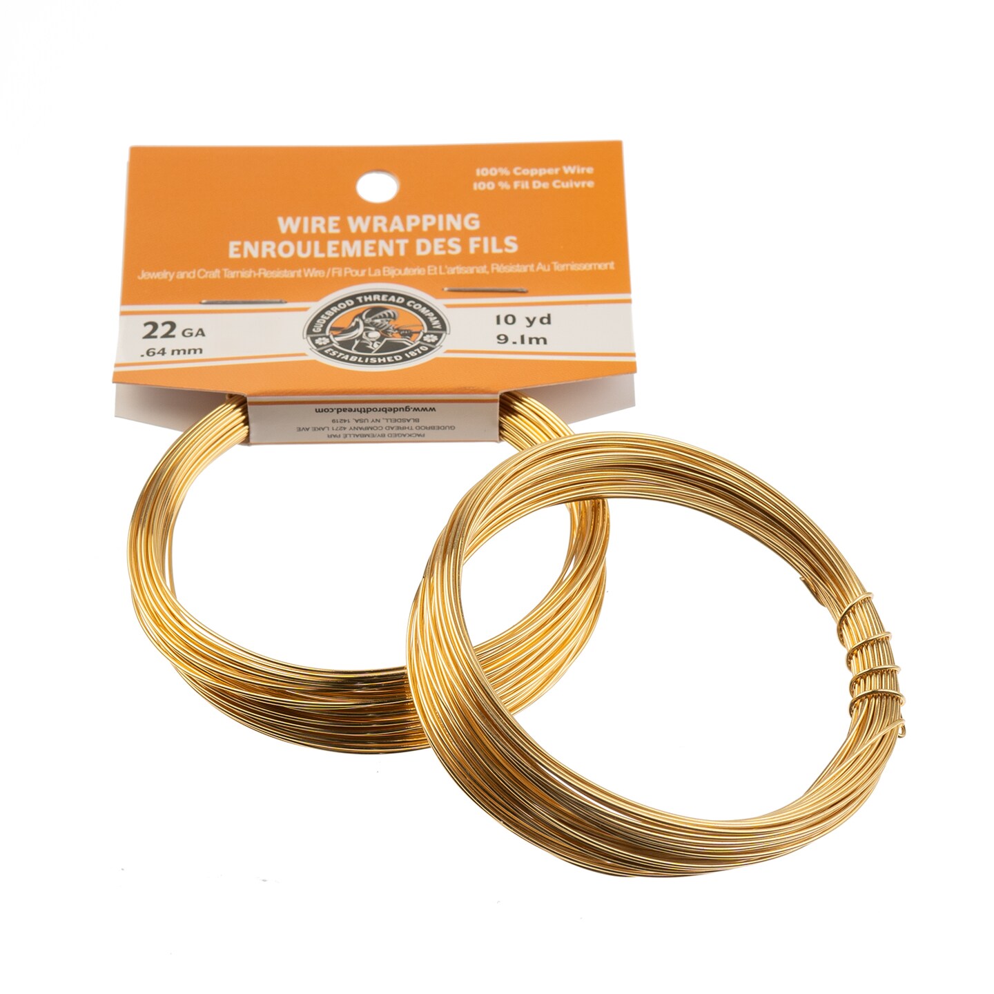 Gudebrod 22 Gauge Non-Tarnish Colored Copper Wire, 30ft. | Made in USA