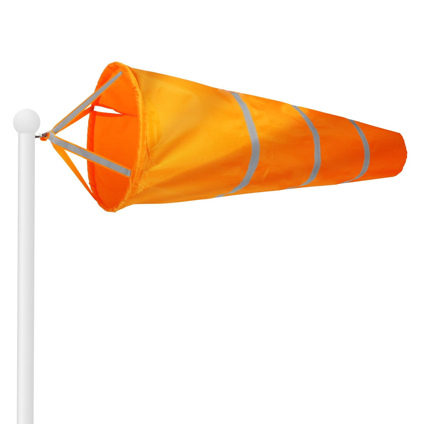 G128 Orange Windsock 40 Inch | Printed 210D Polyester | Heavy Duty Polyester Wind Direction Measurement with Reflective Belt, For Outdoor Airport, Farm and Park