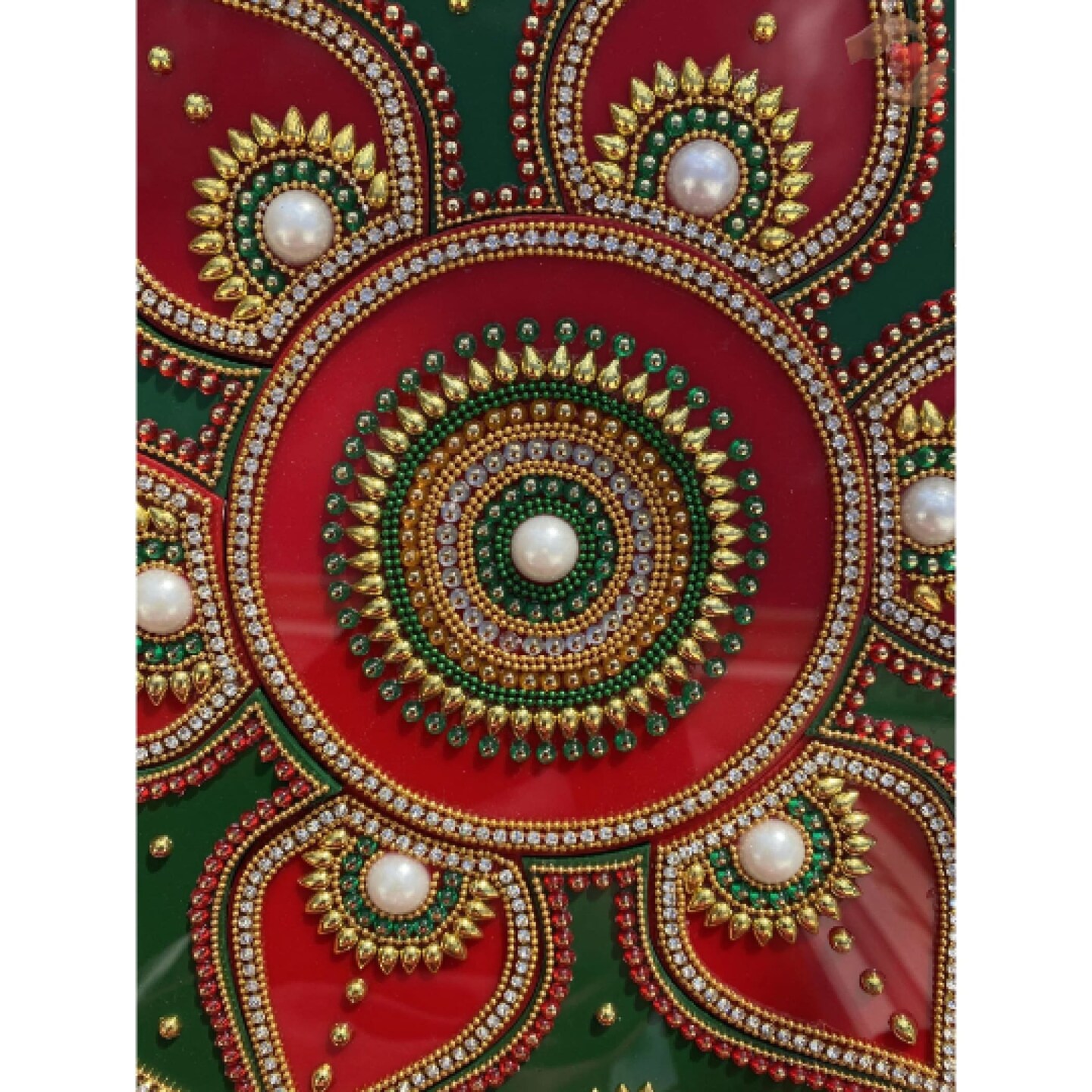 Diwali Acrylic Rangoli Set Decorative Pooja Floor Rangoli with Studded Stones Indian Traditional Handmade Reusable Rangoli Set Festive Home Decor Housewarming Gift