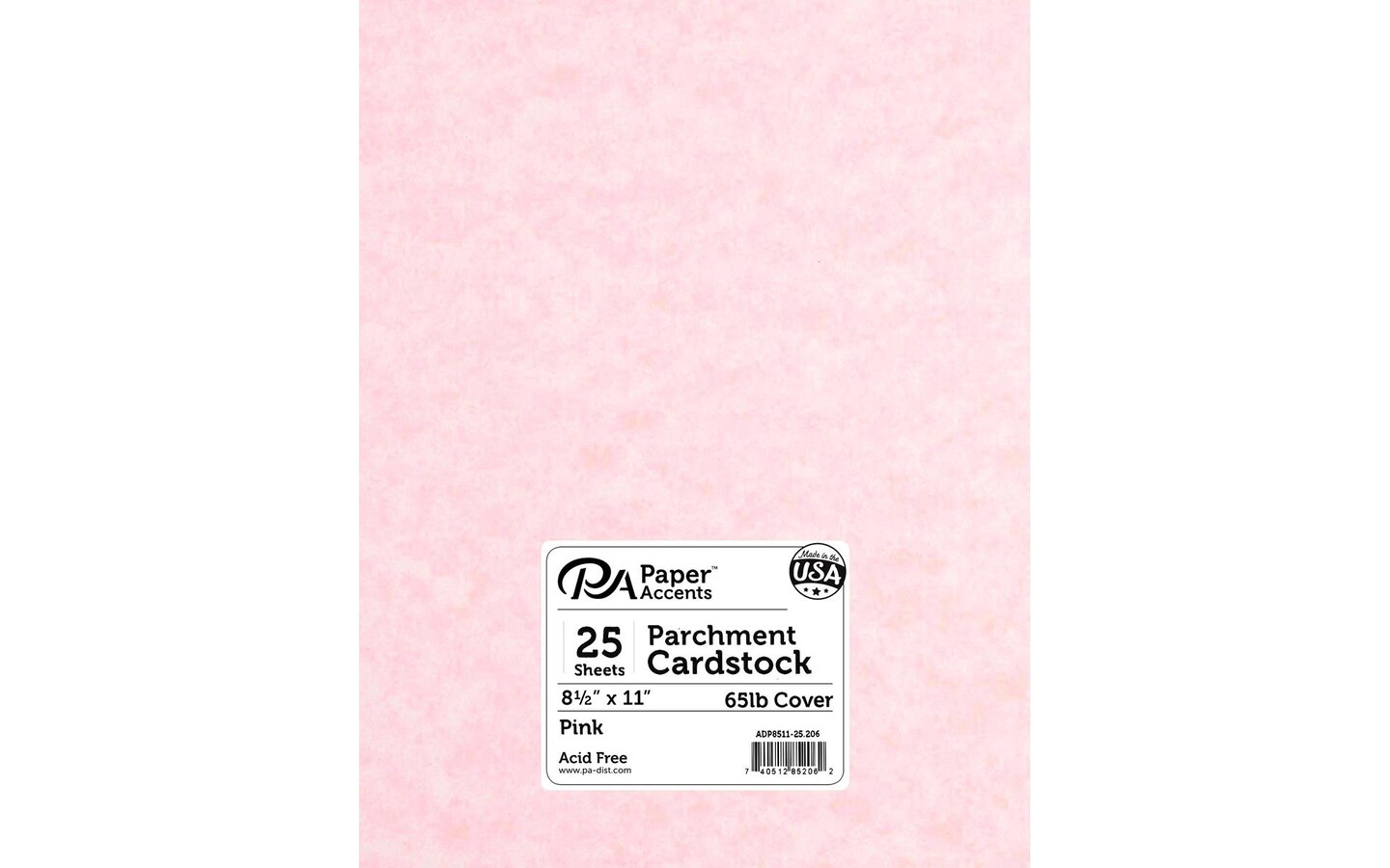 PA Paper Accents Parchment Cardstock 8.5" x 11" Pink, 65lb colored cardstock paper for card making, scrapbooking, printing, quilling and crafts, 25 piece pack