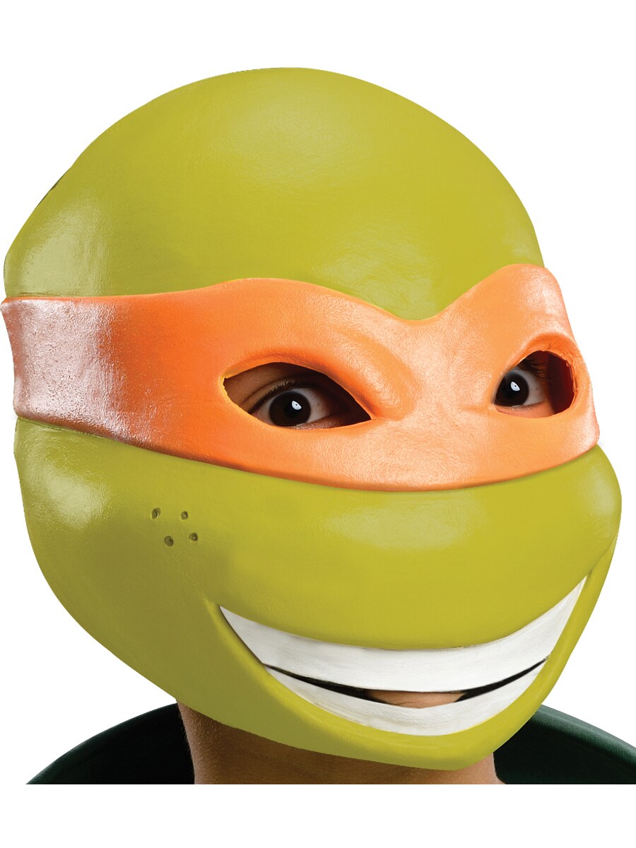 Kids Child Teenage Mutant Ninja Turtles Michelangelo 3/4 Vinyl Mask