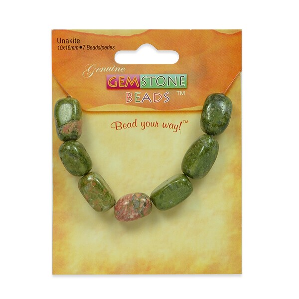 Unakite Nugget Beads Pack of 7
