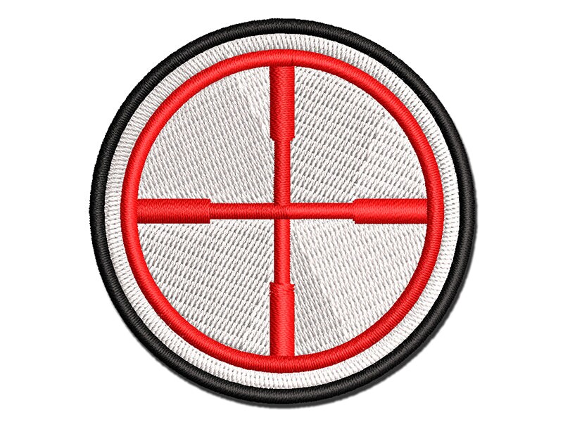 Crosshair Target Multi-color Embroidered Iron-on Patch Applique 