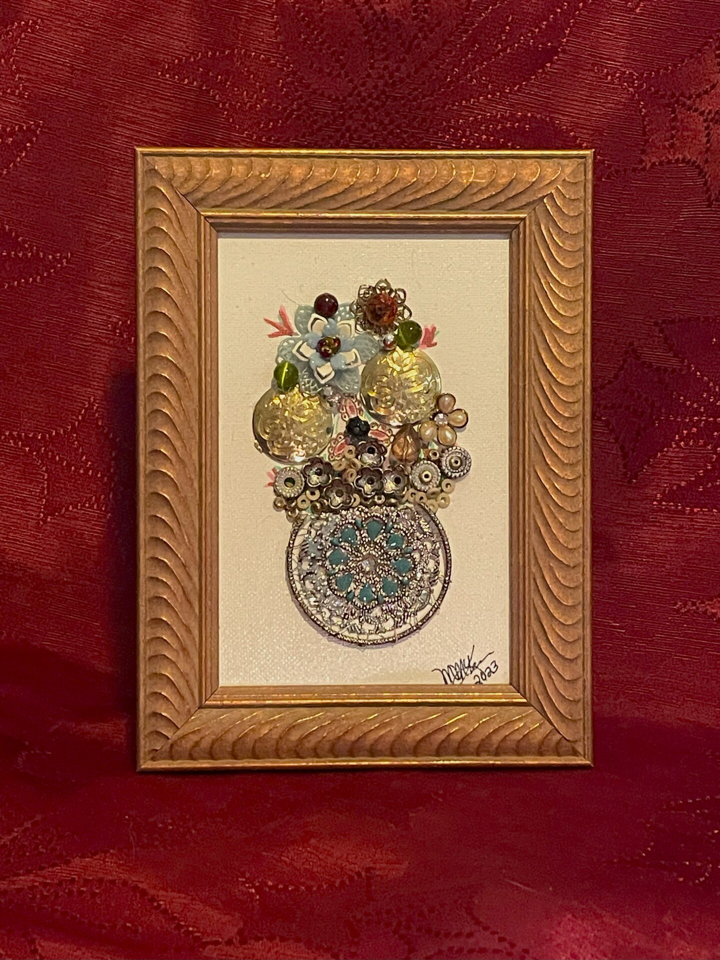 Framed vintage jewelry on sale art