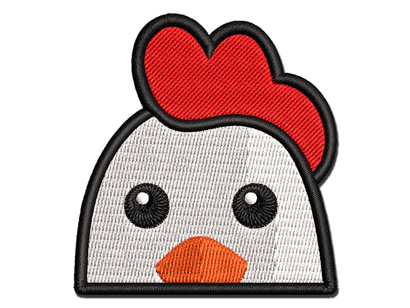 Floral Chicken Multi-Color Embroidered Iron-On Patch Applique