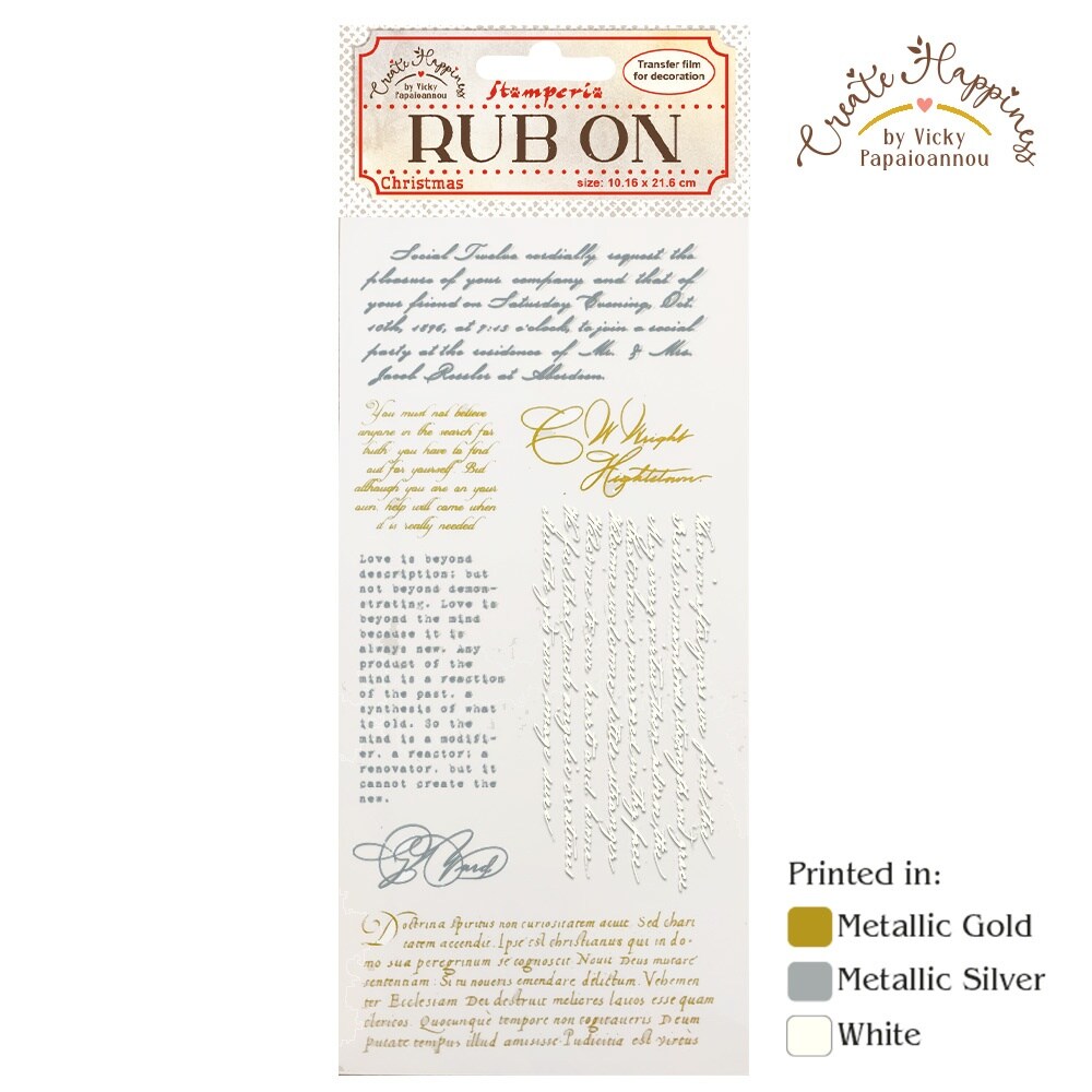 Create Happiness Christmas Plus Rub-On 4&#x22;X8.5&#x22;-Christmas Letters