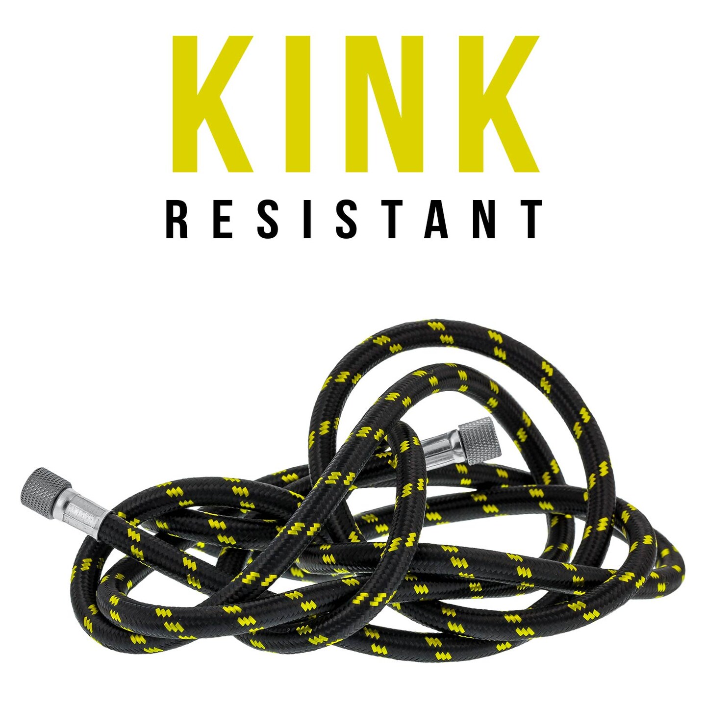 Premium 6 Foot Nylon Braided Airbrush Hose - 1/8" BSP Air Brush Adapter Fitting Connectors on Both Ends (Hose color may vary)