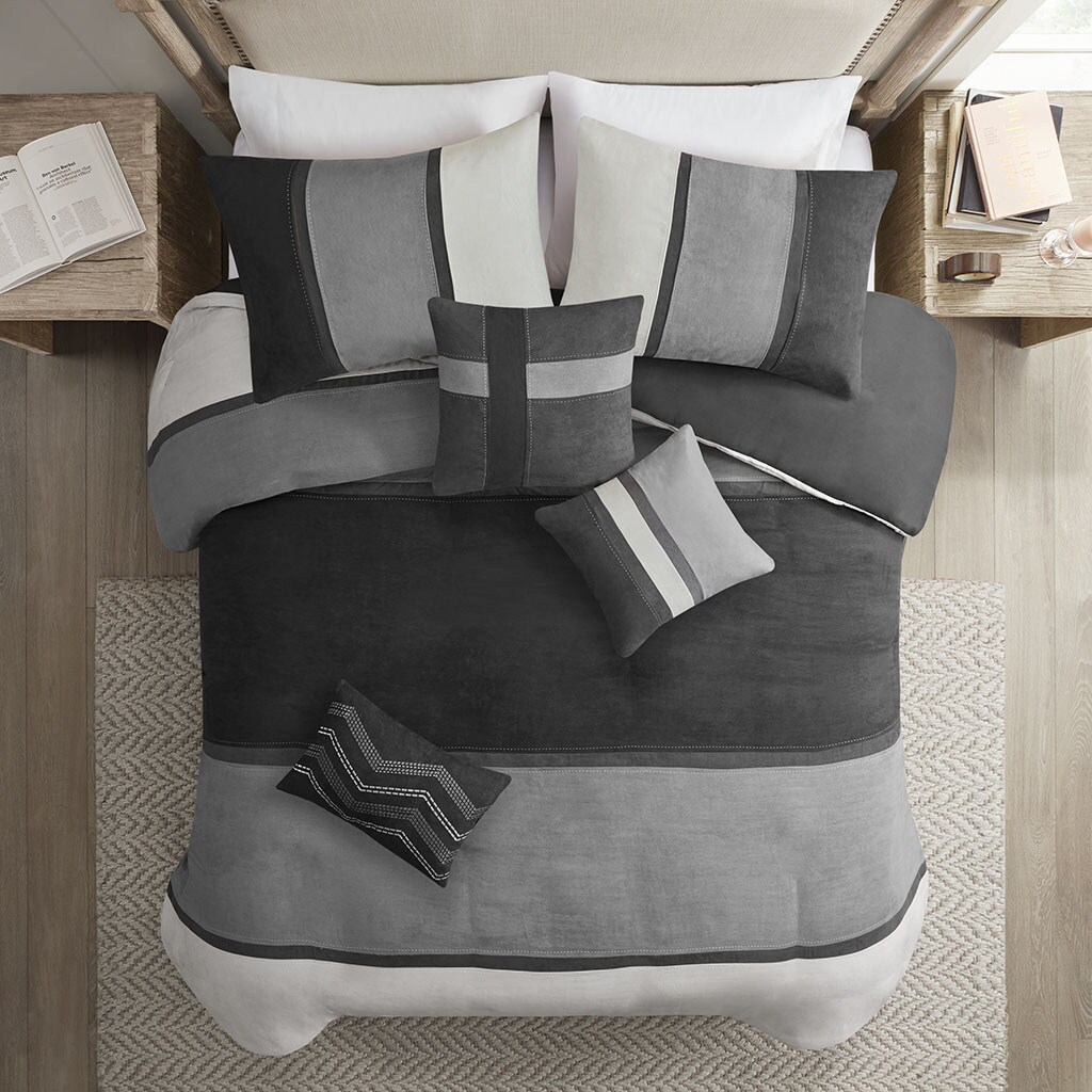 Gracie Mills   6 Piece Faux Suede Duvet Set