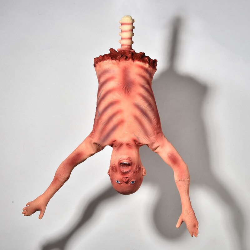 Halloween Prop - Half Body Skinned Hanging Corpse