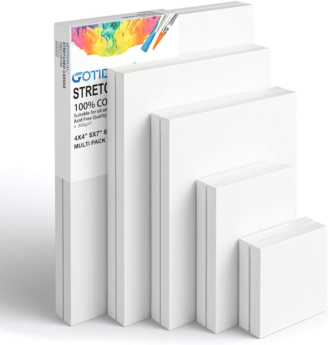 2 Pack Stretched White Canvas Boards for Painting for Acrylic, Oil Paints  36x48