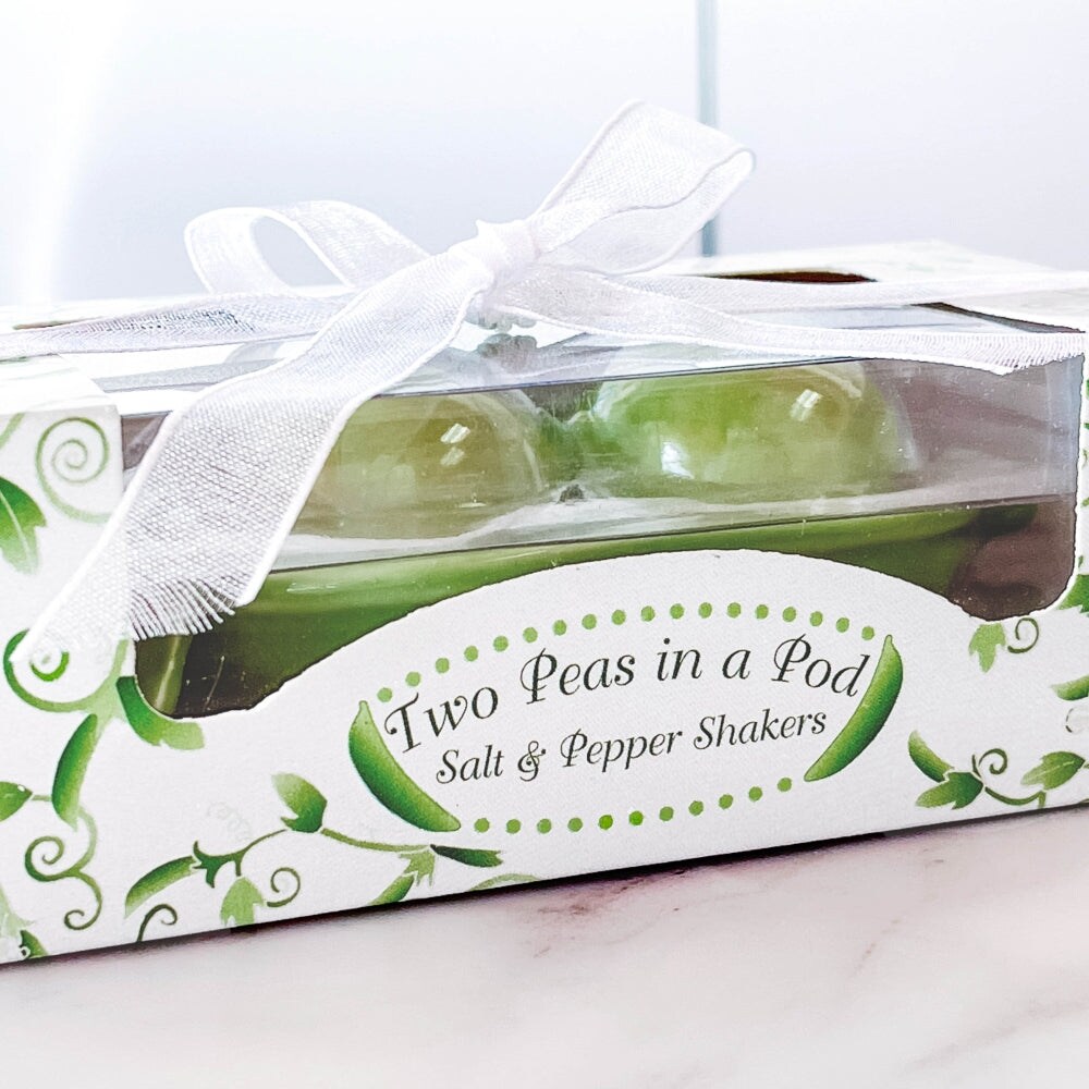 Two Peas in a Pod Ceramic Salt &#x26; Pepper Shakers (Set of 4)