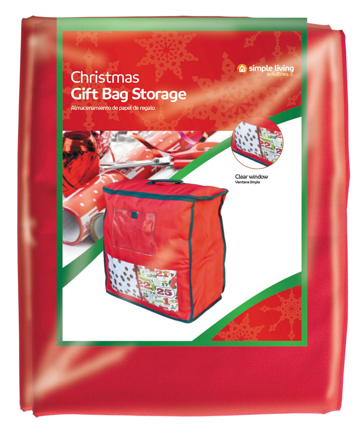 Northlight 19.5&#x22; Red Christmas Gift Bag Storage