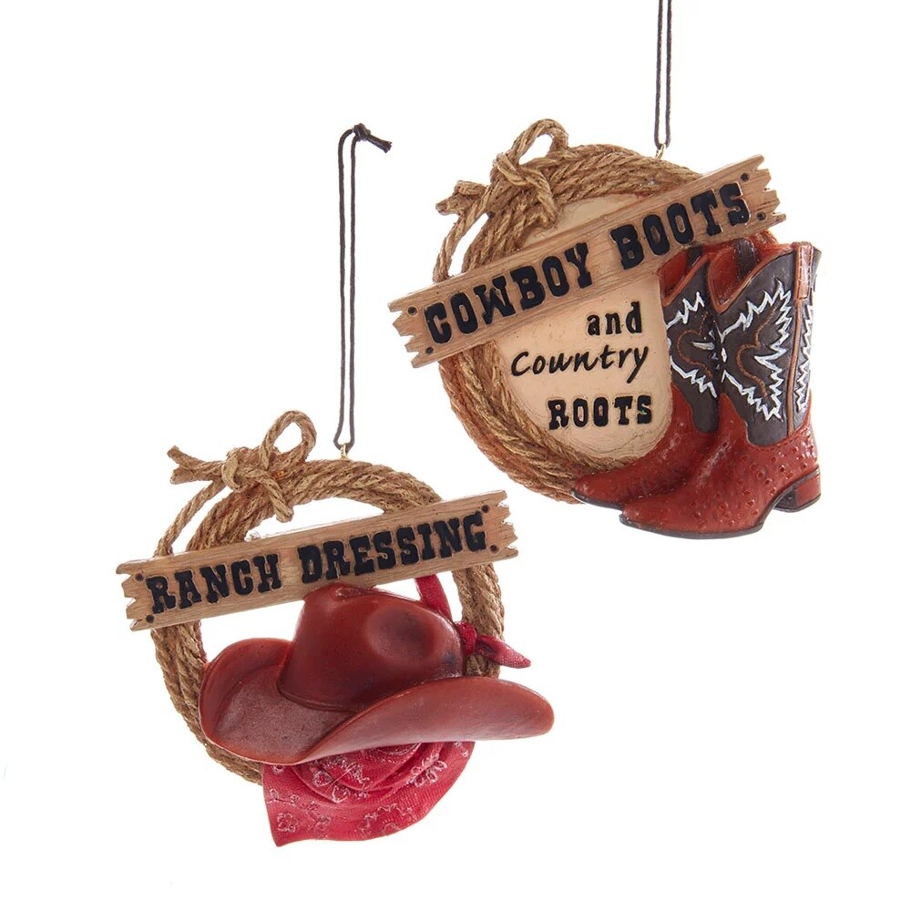 KSA Pack of 12 Brown and Red Lariat Christmas Ornaments 4.25", Color: Brown  | Michaels