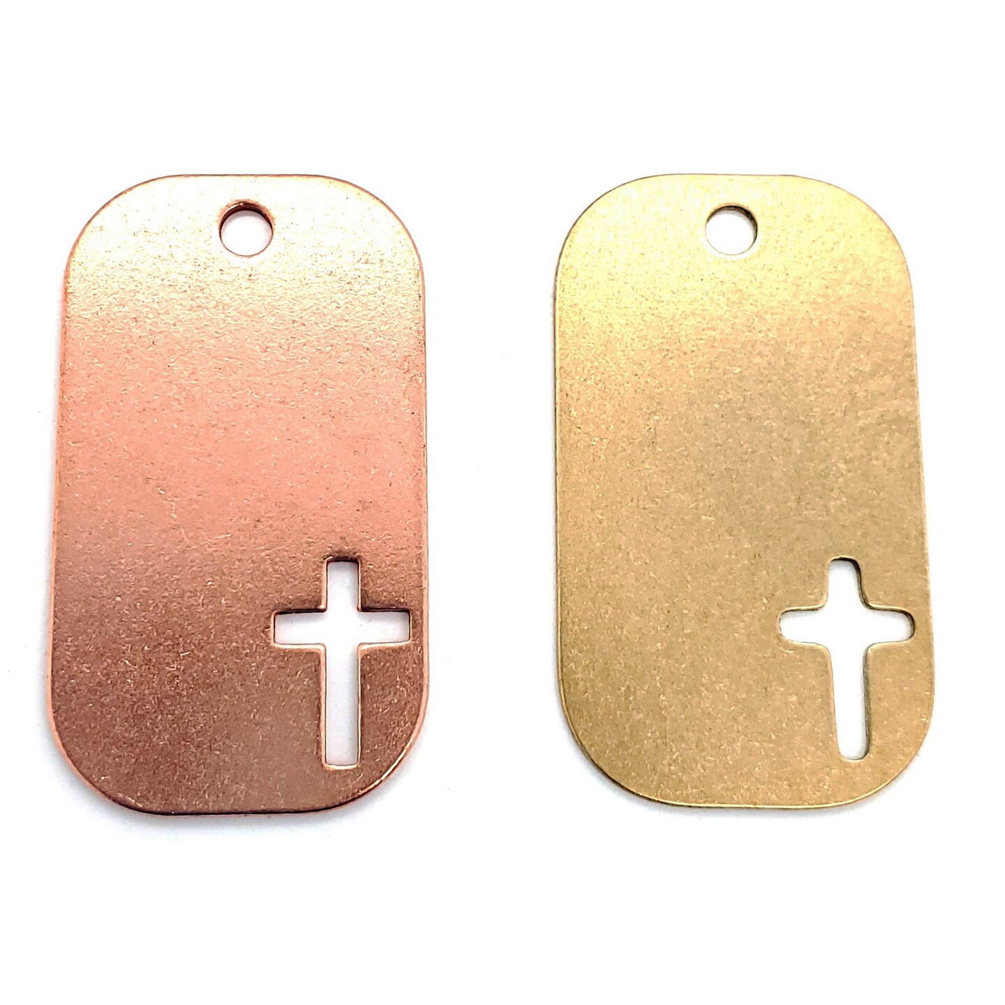 Brass Blank Cross Cutout Dog Tag Pendant