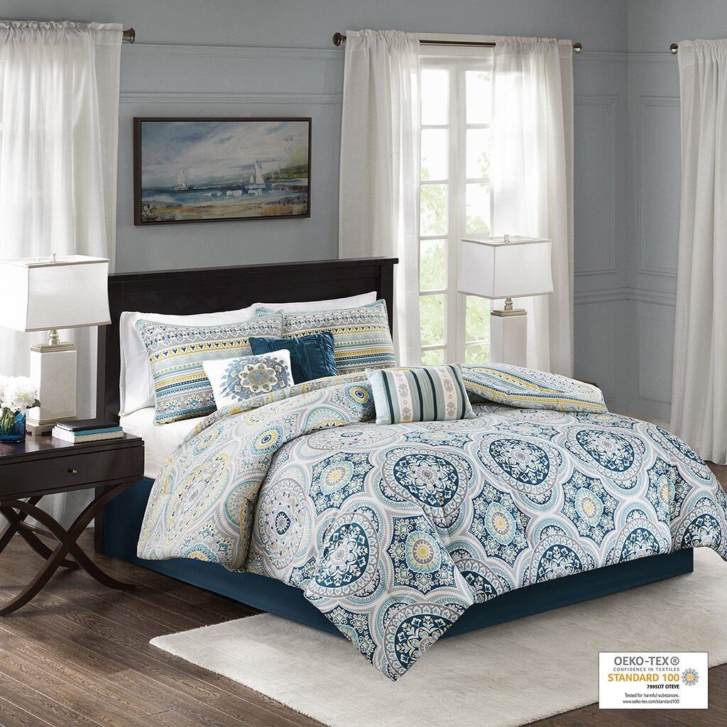Gracie Mills   7 Piece Reversible Cotton Sateen Comforter Set - GRACE-9372