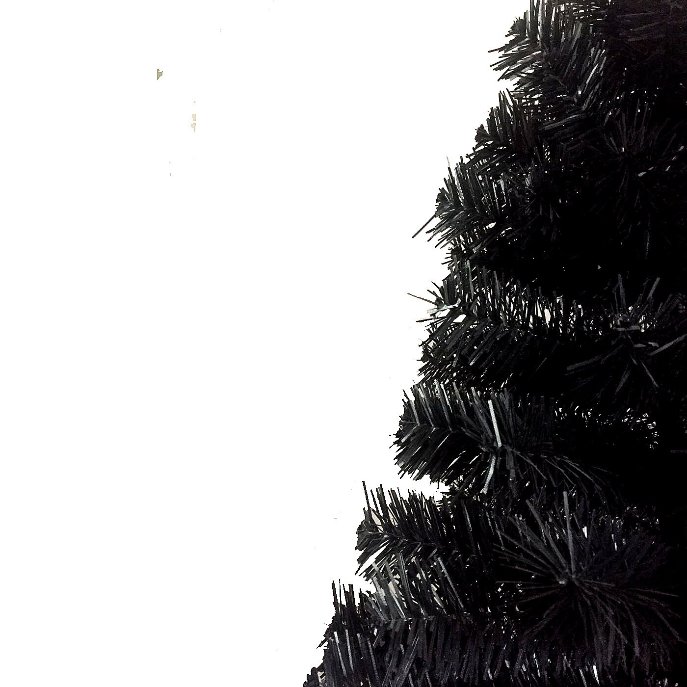 7.5 Ft Halloween Black Artificial Halloween and Christmas Tree with Metal Stand