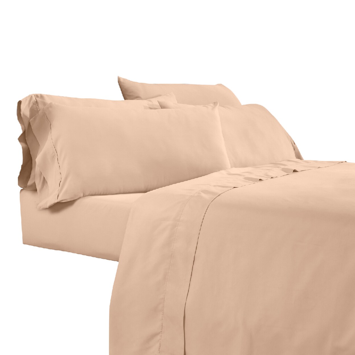 Saltoro Sherpi Minka 6 Piece California King Bed Sheet Set, Soft Microfiber, Sand Pink-