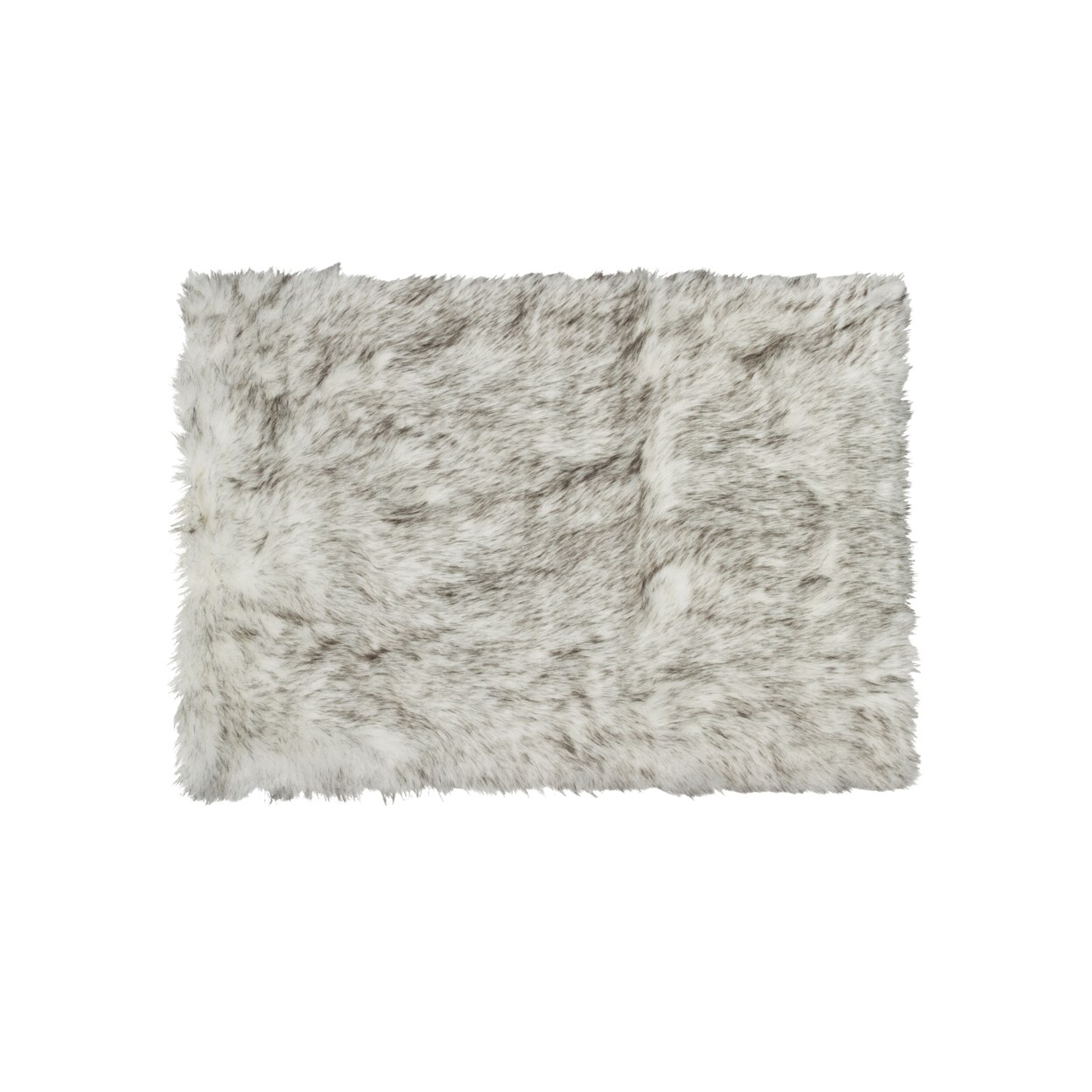 LUXE FAUX FUR HUDSON FAUX SHEEPSKIN RUG/THROW 5'X8' GRADIENT GREY