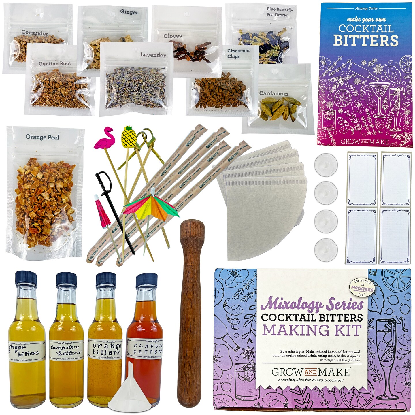 MAKE YOUR OWN BITTERS KIT - DIY Mocktails and Cocktails Mixology Series Gift