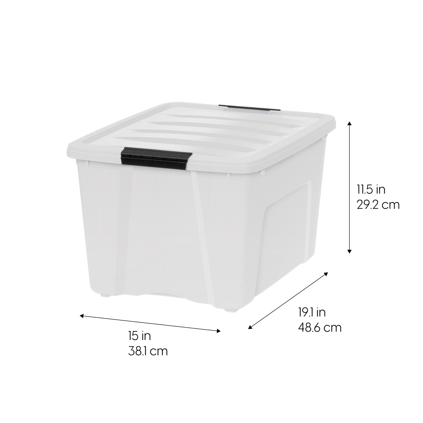 IRIS USA Plastic Storage Bins with Lids and Secure Latching Buckles