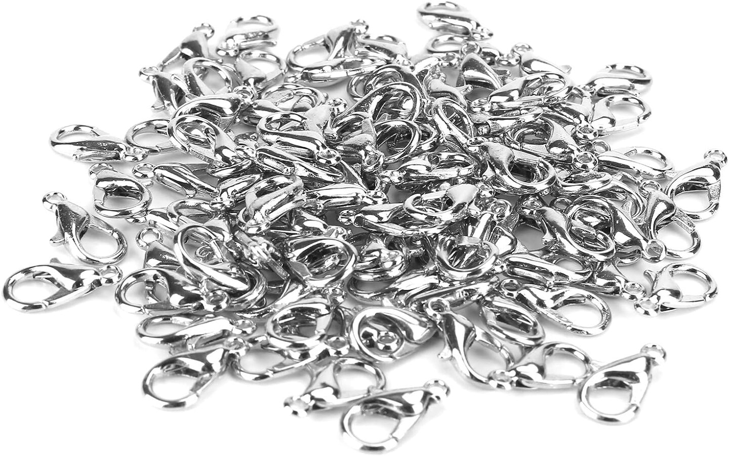 100PCS Lobster Clasps, Metal Alloy Small Lobster Claw Clasps, Lobster Clip for Handmade Necklace, Bracelet Jewelry Making Accessories Fastener Hook(12mmx6mm, Nickel)