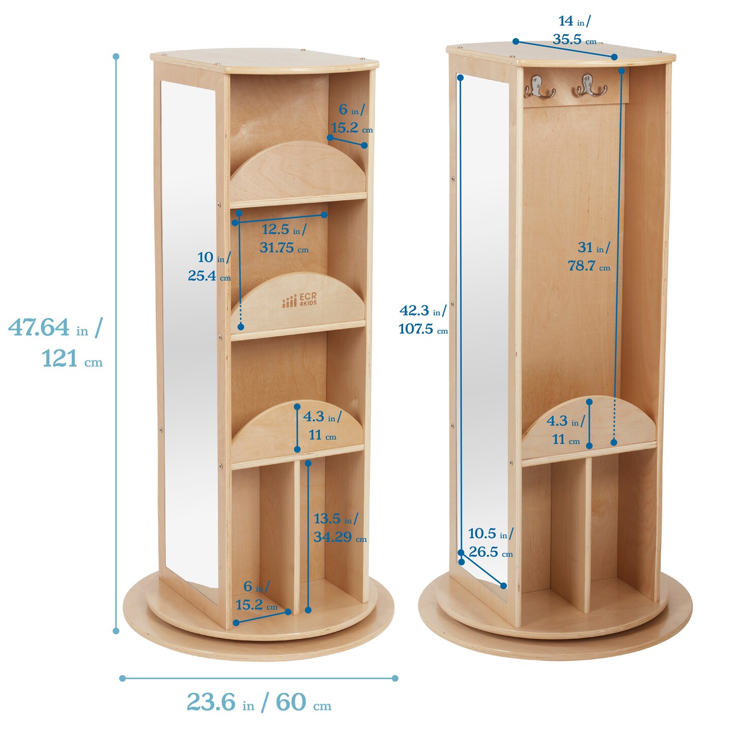 Rotating Dress-Up Carousel, Dramatic Play Costume Storage