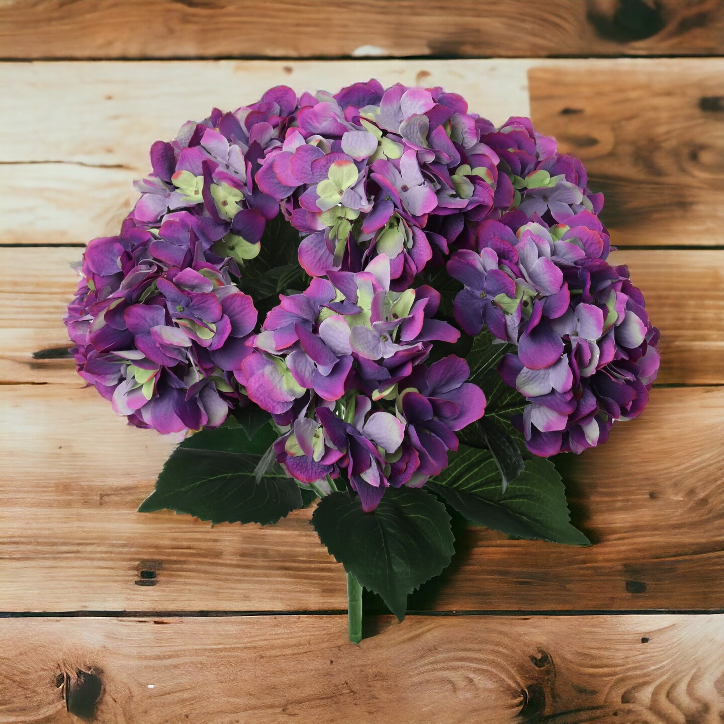 20" Hydrangea Bush - 7 Silk Flowers with Lifelike Leaves, Artificial Greenery, Perfect for Home, Office & Wedding Décor - Spring & Year-Round Accent, Floral Home by Artificial Flowers