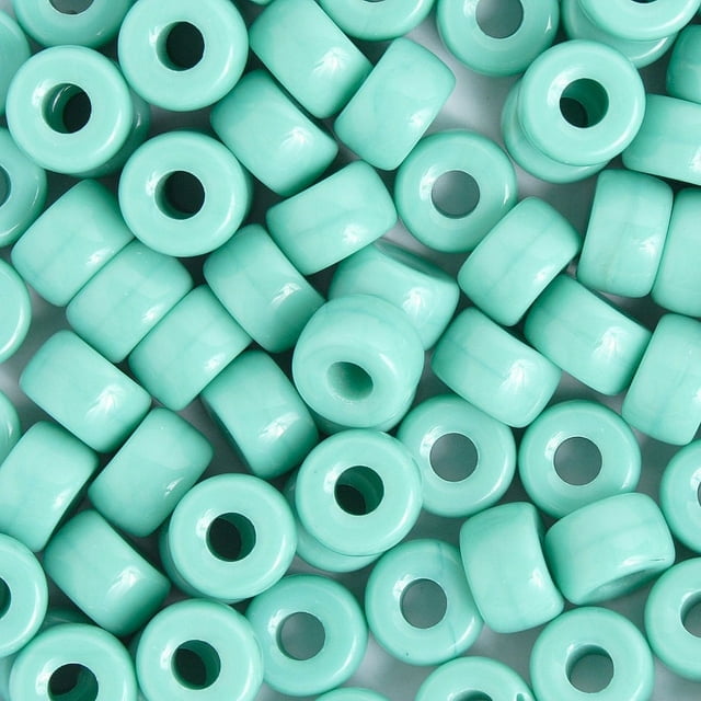 John Bead 9mm Opaque Glass Pony Beads, 100pcs