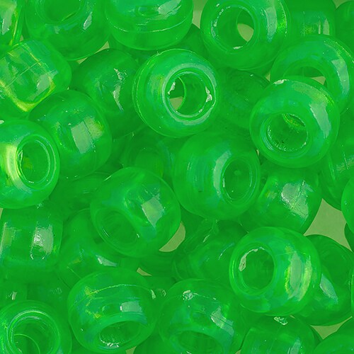 John Bead 9mm Transparent Plastic Pony Beads, 1000pcs