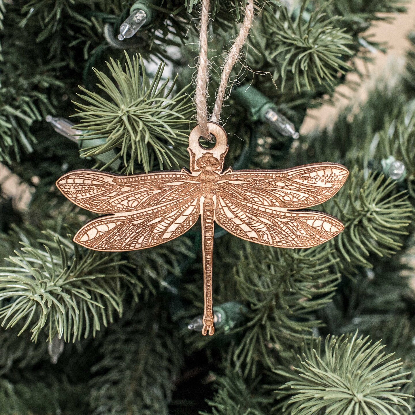 Ornament - Dragonfly - Raw Wood 4x3in Ornament - Dragonfly - Raw Wood 4x3in