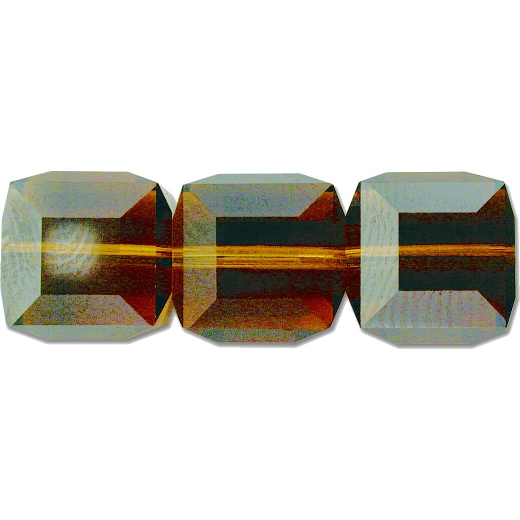 3 Satin Topaz Cube Swarovski Crystal Beads 5601 8mm New