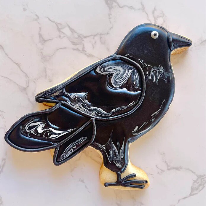 Crow Shape Steel Cookie Cutter for Halloween Baking and Creative Treats