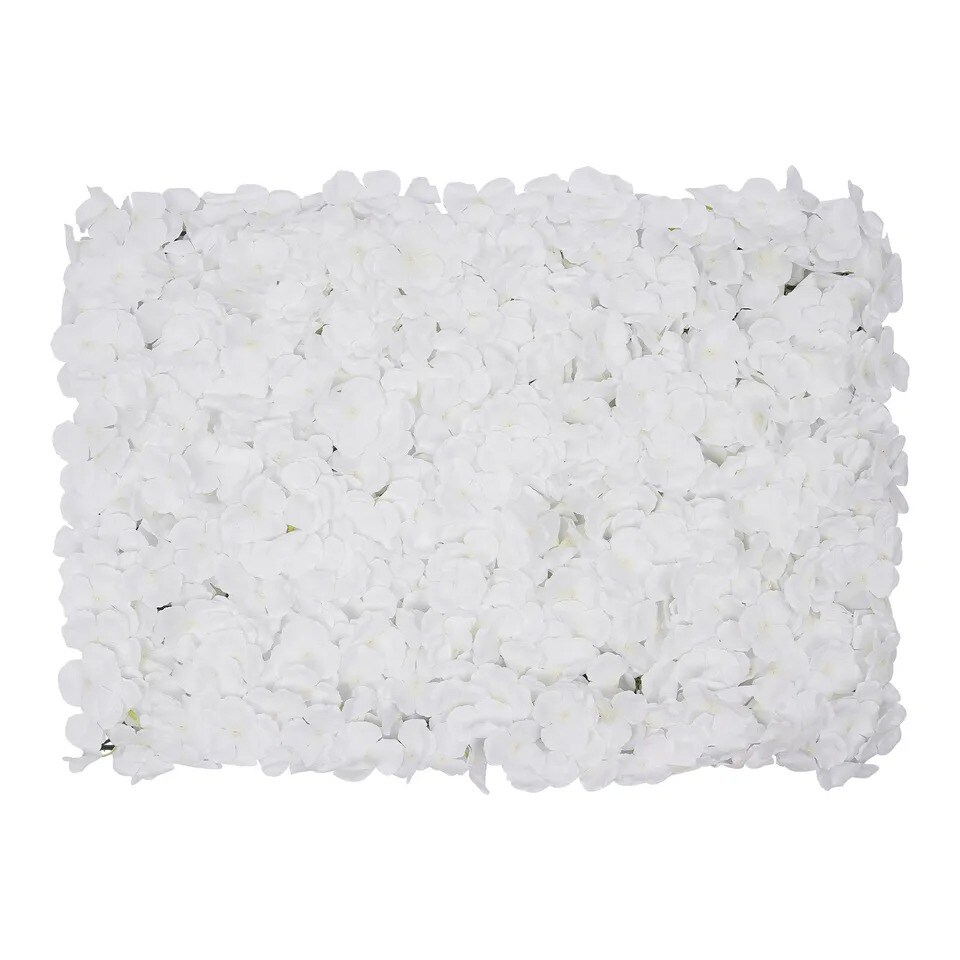 20-Pieces White Artificial Flower Wall Panels for Backdrop Decor
