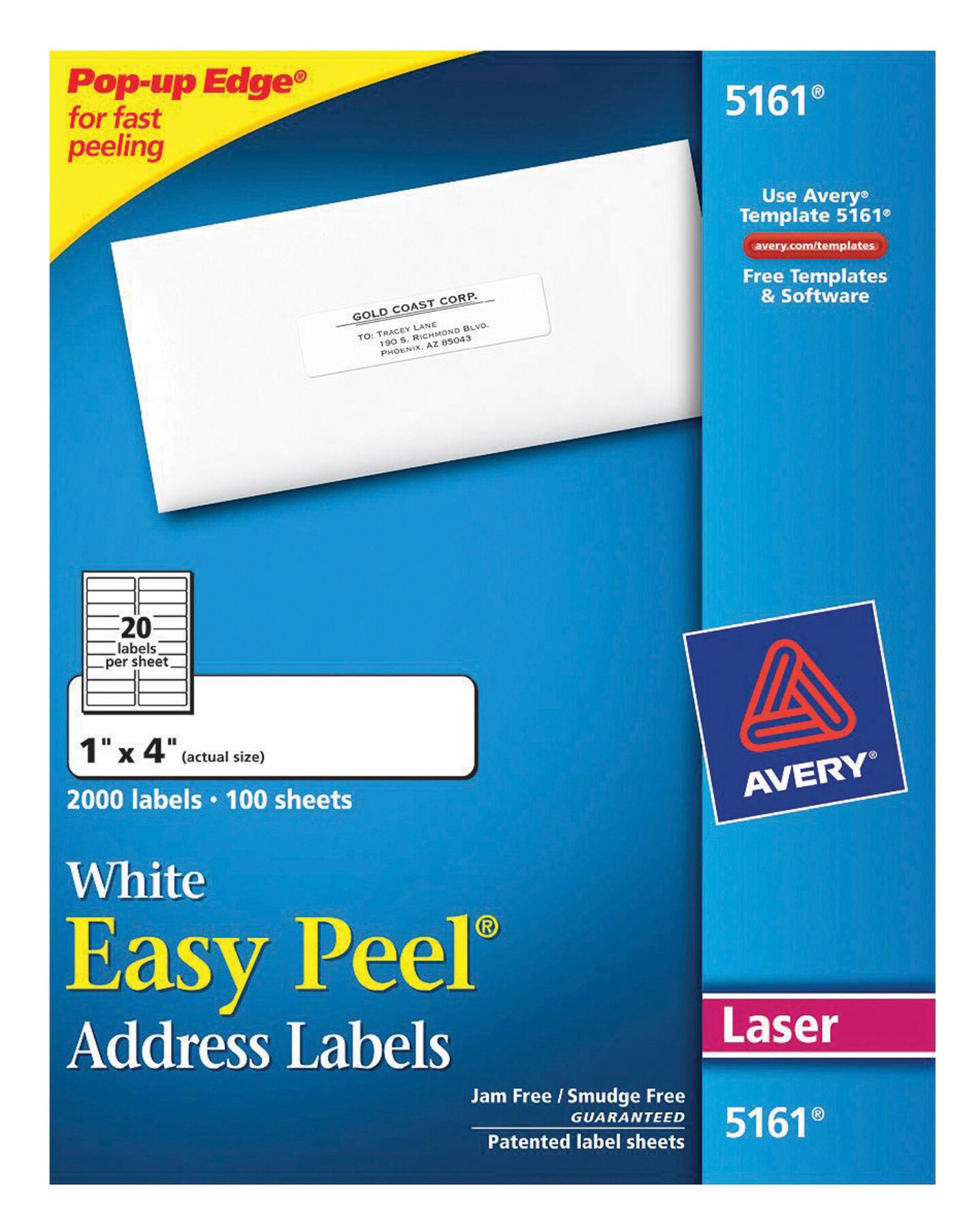 Avery Easy Peel Address Labels, Laser, 1 x 4 Inches, Pack of 2000