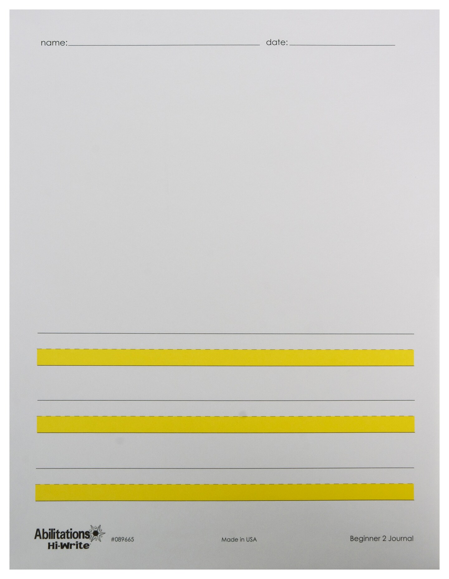 Abilitations Hi-Write Beginner Journal Paper, Level 2, 8-1/2 x 11 Inches, 100 Sheets