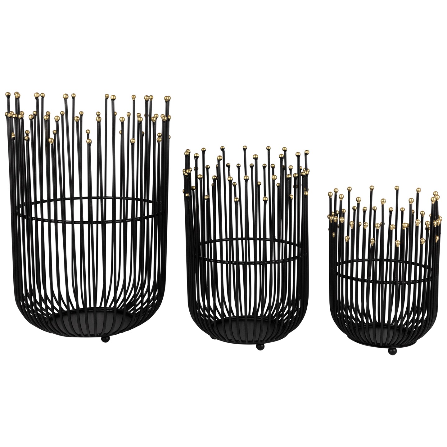 Northlight Medieval Style Iron Pillar Candle Holders - 12.75&#x22; - Black - Set of 3