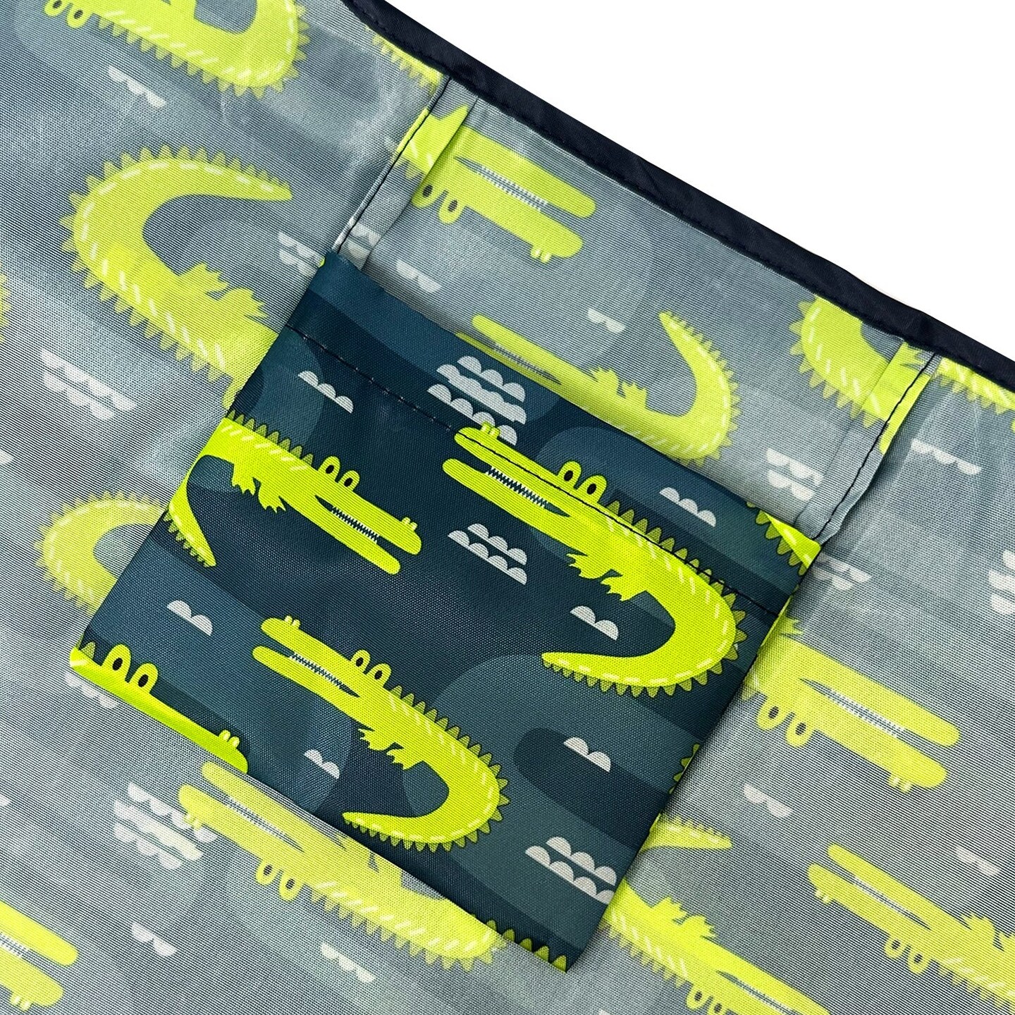 Wrapables Large & Small Foldable Tote Nylon Reusable Grocery Bags, Set of 2, Gators