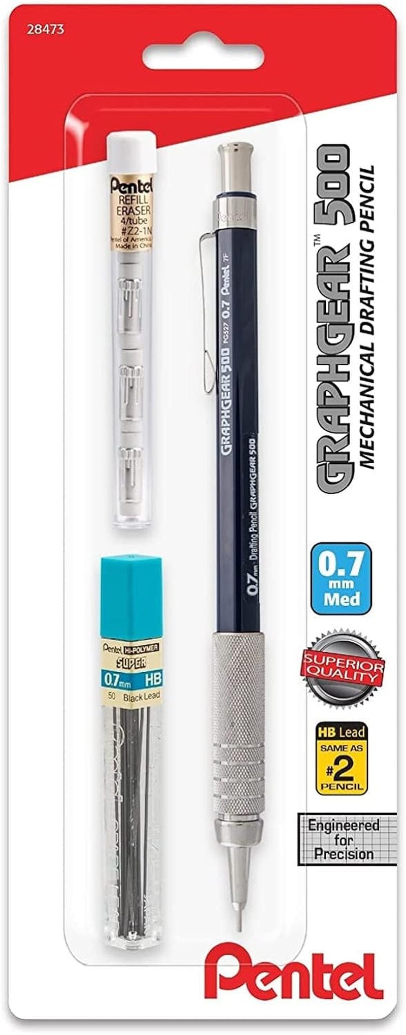 Mechanical Pencil Graphgear 500 Automatic Drafting Pencil - .7Mm Lead Size - Includes 50 Lead &#x26; 4 Eraser Refills