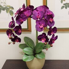 33.5&#x22; Purple Orchid Stems (12-Pack) - Lifelike Silk Flowers, Perfect for Bouquets, Events &#x26; Home Decor - Elegant Year-Round Decoration, Floral Home by Artificial Flowers