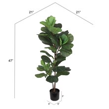 47" Artificial Fiddle Leaf Plants - Set of 2, 35 Silk Leaves, Black Pots - Perfect for Home, Office Decor - Lush Year-Round Greenery, Floral Home by Artificial Flowers