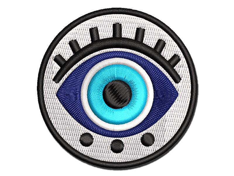 Patch Ricamata Evil Eye Da Stirare O Cucire - Applique Per Vestiti E Borse 7,5x8,4cm