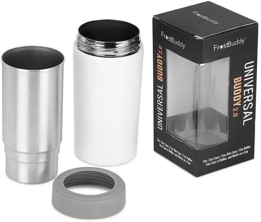 Makerflo Universal Stainless Steel Sublimation Can Cooler by Frost Buddy - Fits 12 oz Cans, Slim Cans, Bottles And 16 oz Cans &#x26; Bottles - Single Pack