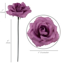 100-Pack: Lush Lilac Silk Rose Picks, 8&#x22; Stems, 3&#x22; Wide by Floral Home&#xAE;