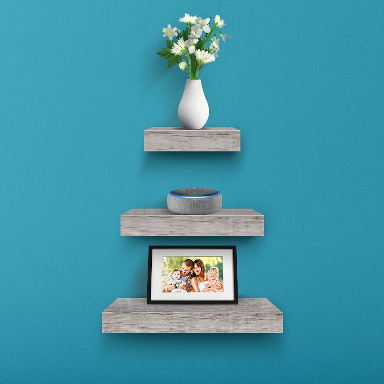 Sorbus Square Corner Wall Shelves - Perfect Trophy Display, Photo Frames, Home D&#xE9;cor, Set of 3