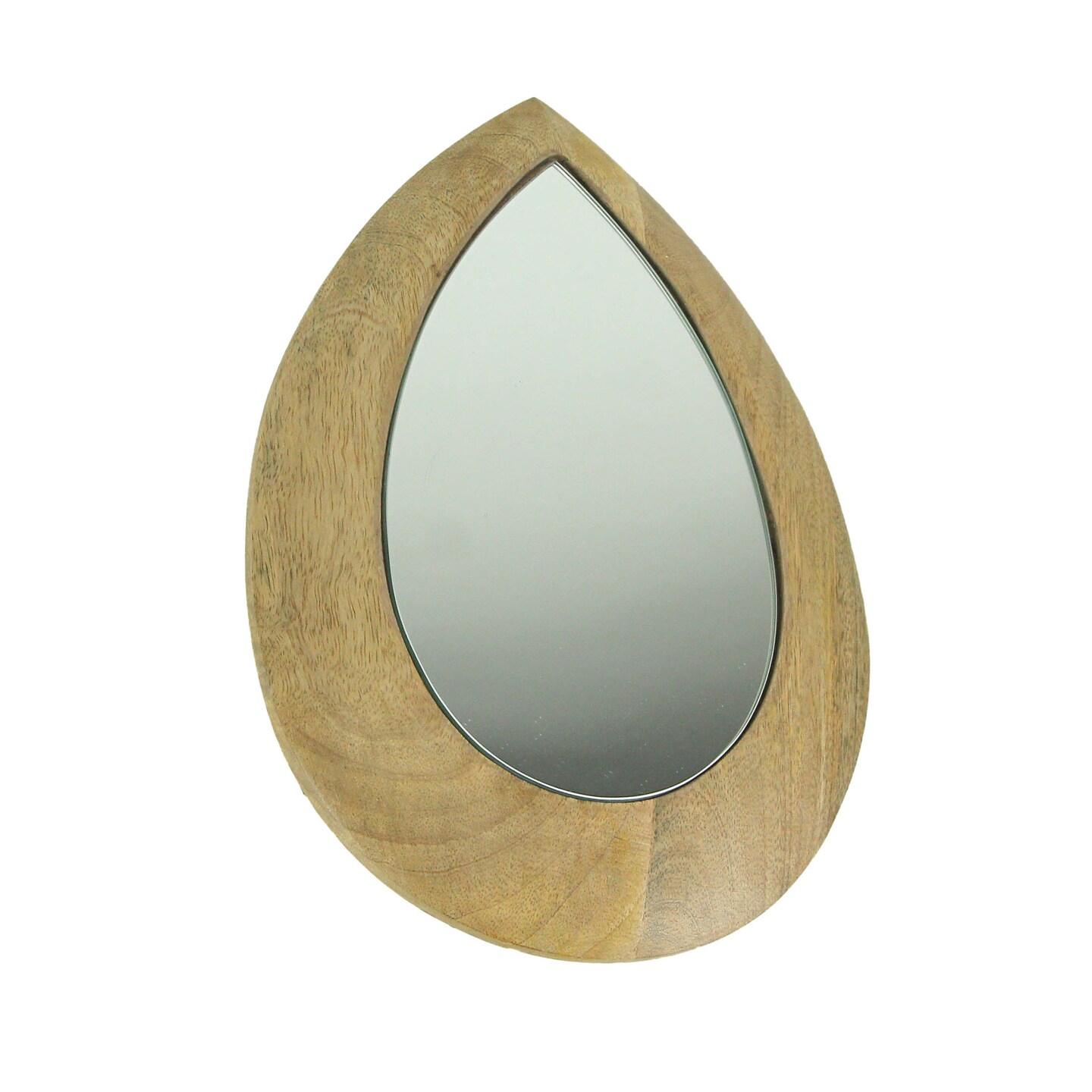 11 Inch Wood Frame Teardrop Decorative Wall Mirror Home Hanging Bathroom Decor