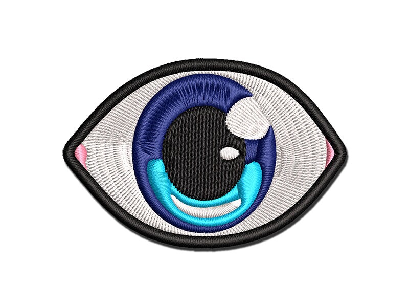 Blue Eye Eyeball Multi-Color Embroidered Iron-On or Hook &#x26; Loop Patch Applique