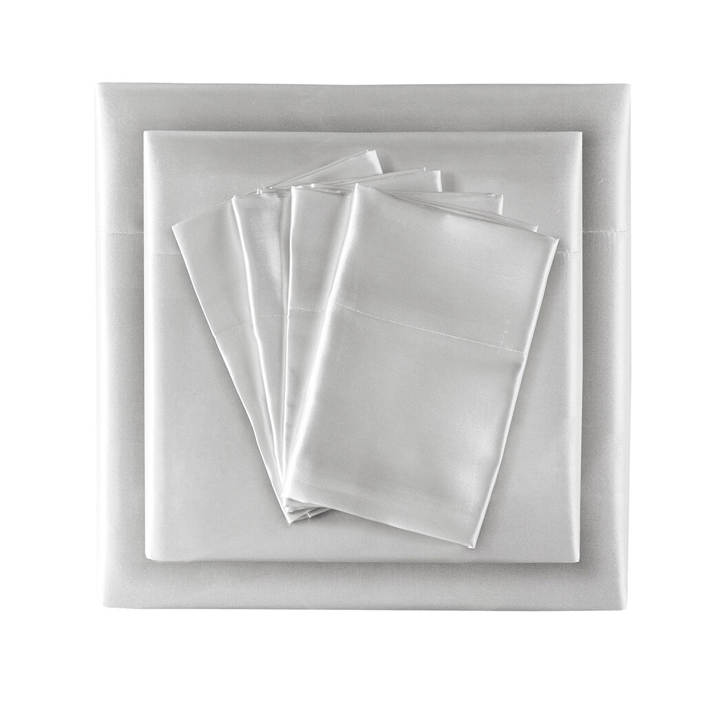 Gracie Mills Coralie Satin Sheet Set 6-Piece Wrinkle-Free King Size Grace-7740
