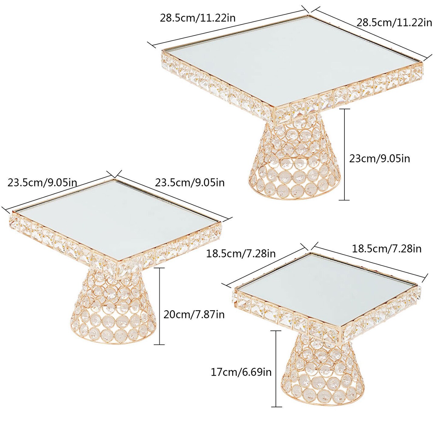 Kitcheniva 3 Pcs Cake Stand Square Cupcake Stand