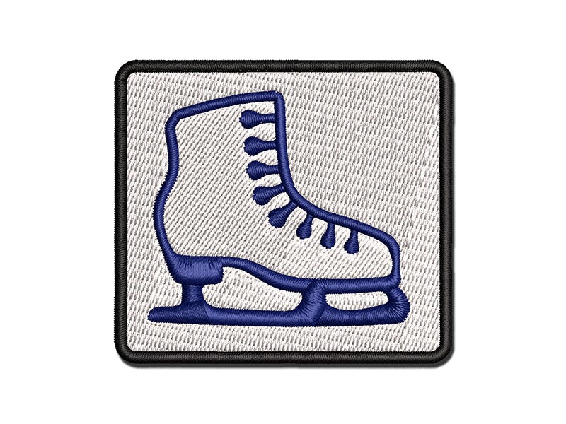 Ice Skating Figure Skates Multi-Color Embroidered Iron-On or Hook &#x26; Loop Patch Applique