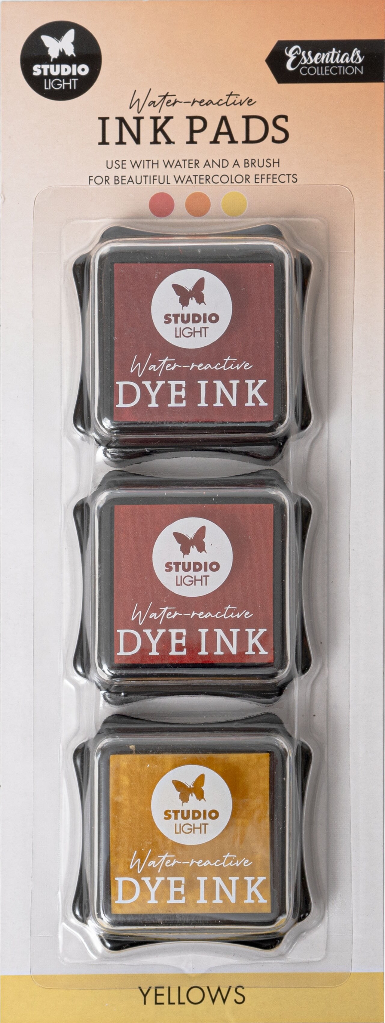 Studio Light Water-Reactive Ink Pads 3/Pkg-Nr. 14, Yellows | Michaels